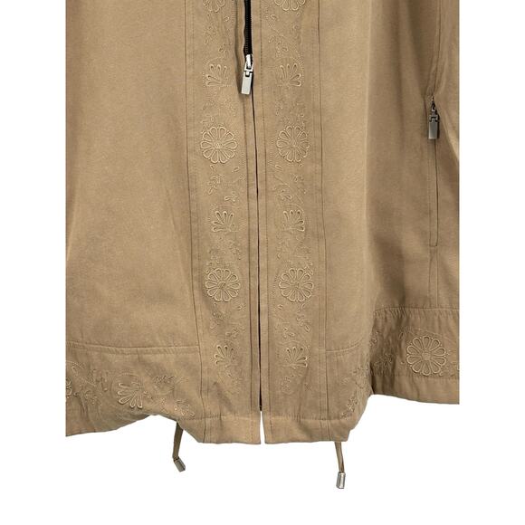 London Fog Windbreaker Jacket Womens Sz XLarge Beige Drawstring - Picture 5 of 13